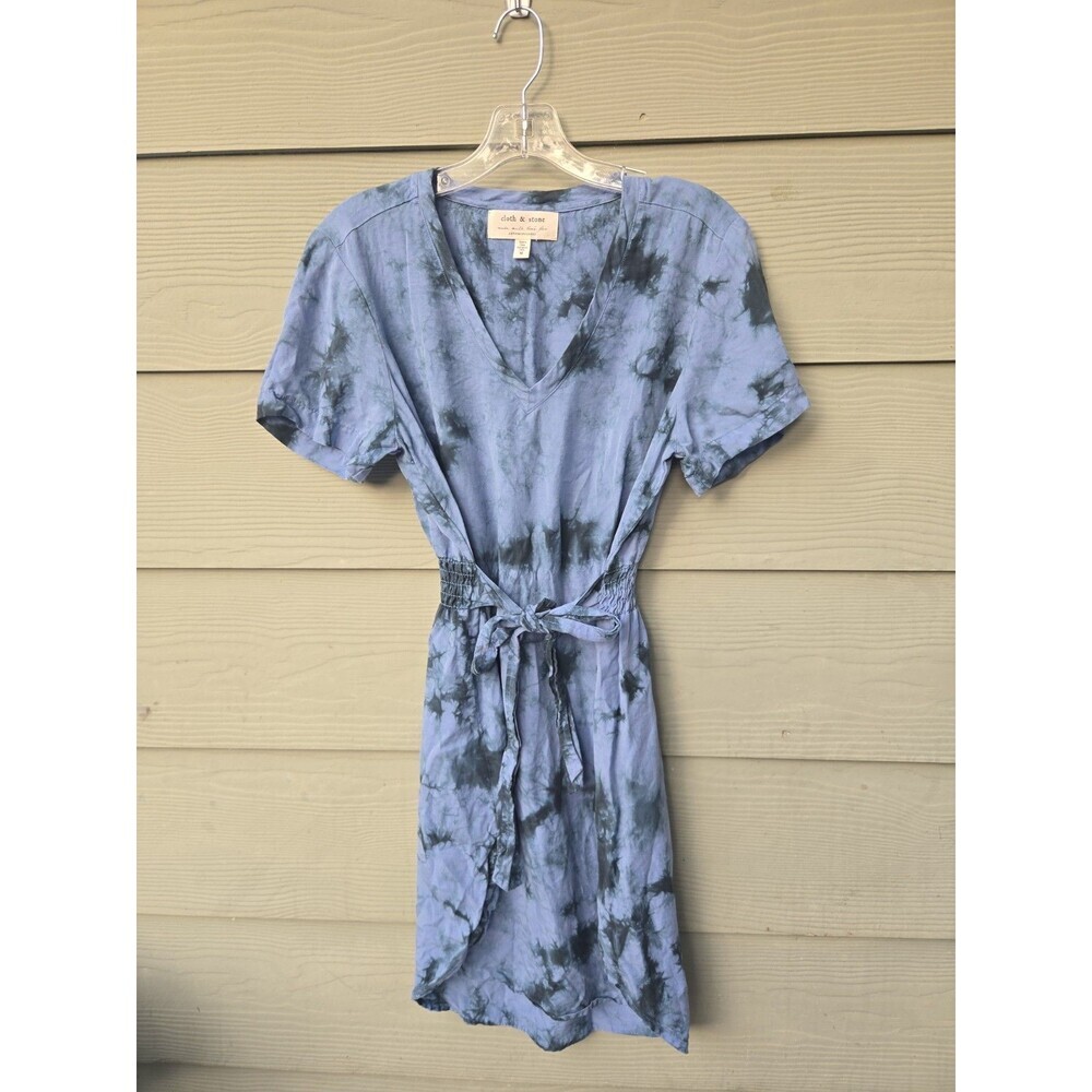 Anthropologie Cloth & Stone Dress Women’s Size M Blue Liv Tie